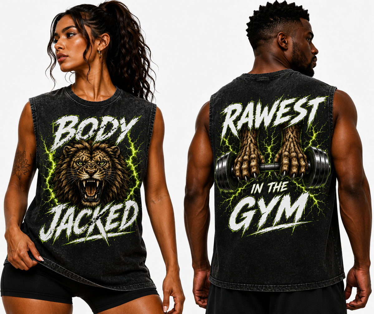 Body Jacked “RAWEST IN THE GYM” Cropped Muscle Tank