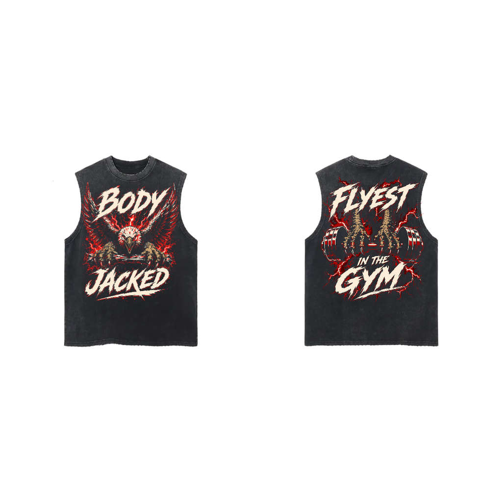 Body Jacked “Flyest in the Gym” Cropped Muscle Tank