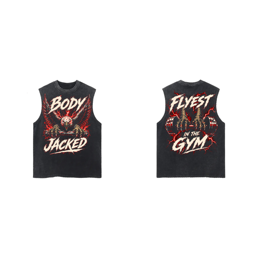 Body Jacked “Flyest in the Gym” Cropped Muscle Tank